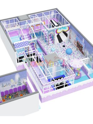 Indoor Playground Equipment Fantastic Purple Playground With Ball Pit