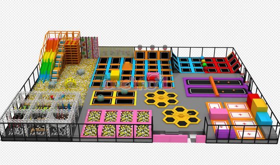 Reliable Indoor Commercial Trampoline Equipment 15FT Indoor Play Area With Trampoline